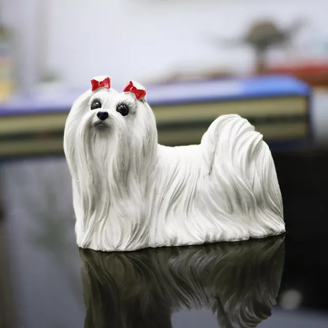 Maltese Dog Figurine Model Ornament Figurine Cute Gift Present