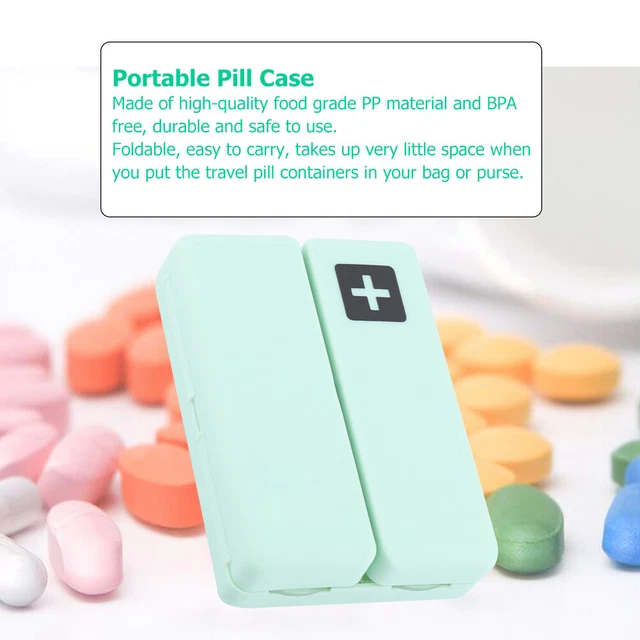 Organizador de caja magnética plegable para estuche de medicina portátil verde con 7