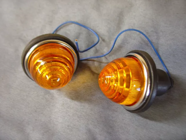 Lucas Type L594 Mini Indicator Amber Lens Side Flasher Pair