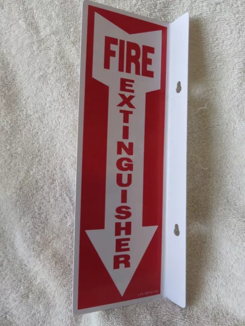 🔥🧯(1-Sign)4" X 12 Rigid Plastic 90* Angle Fire Extinguisher Arrow Sign New🔥🧯