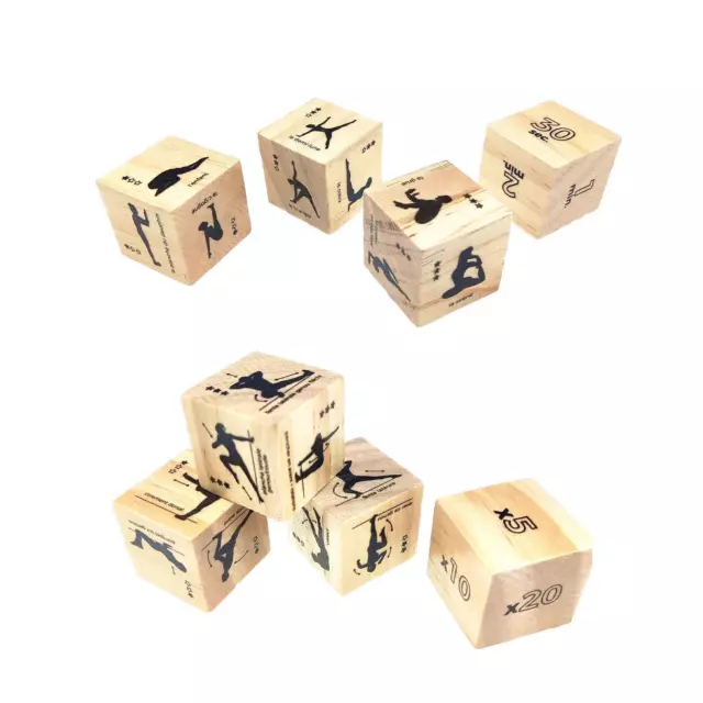  Zinsk 8-pc Wood Yoga Dice Set - Creative Yoga Accessories and  Fun Yoga Gifts for Women - Wooden Workout Dice & Fitness Dice to Create Yoga  Flows in Seconds 