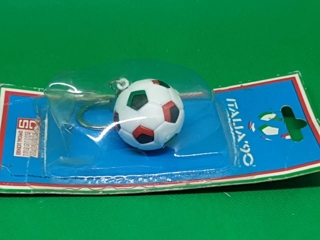 Fanion Officiel Italie 90 – Portachi Mascotte Ufficial, Drapeau De Supporteur Rouge Made In Italia