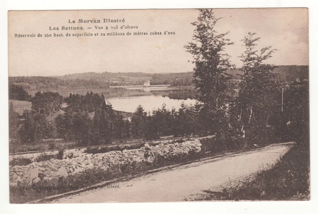 CPA 58 - LES SETTONS : VUE à VOL D'OISEAU RÉSERVOIR (NIÈVRE - MORVAN) NON ÉCRITE