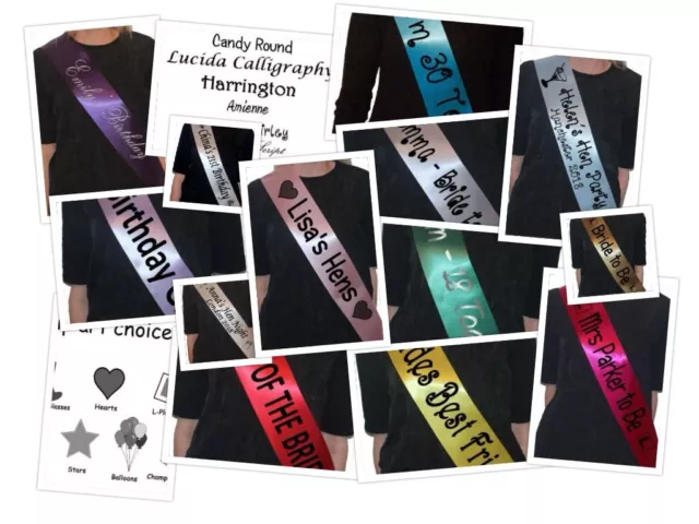 Personalised Hen Party Sash Night Do  / Birthday Sashes accessories Gift/ Bride