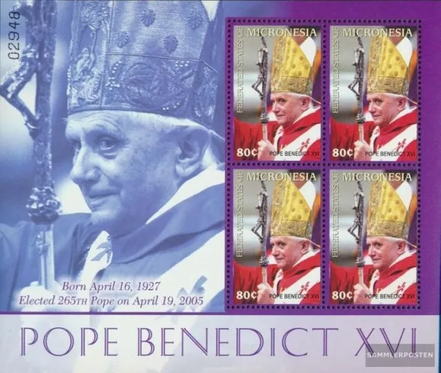 Mikronesien 1702 Kleinbogen (kompl.Ausg.) postfrisch 2005 Wahl von Papst Benedik