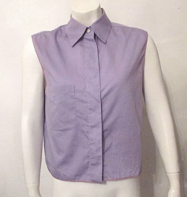 CHANEL BLOUSE #38 top sleeveless P4022IV29011 silk Purple Used $499.50 -  PicClick