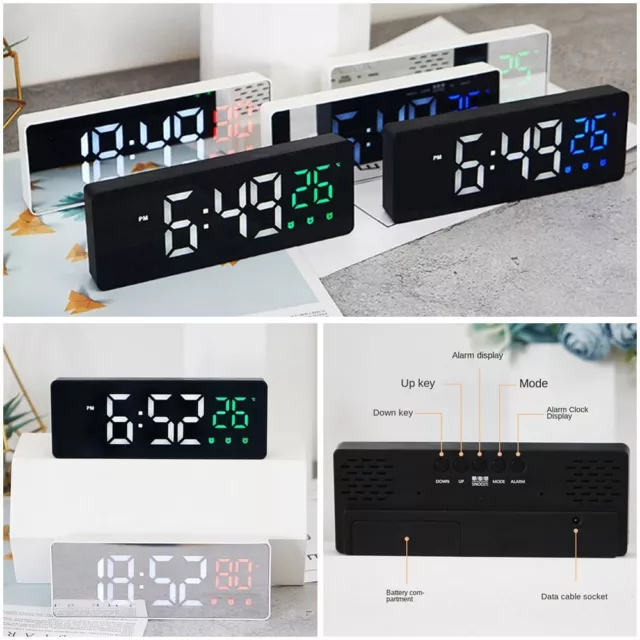 Temperature Calendar LED Digital Alarm Clock Electronic Clock Large Number