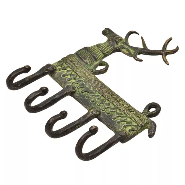 Brass Antique Wall Hooks Coat Hanger Key Holder Hook Deer Vintage Hanging FS