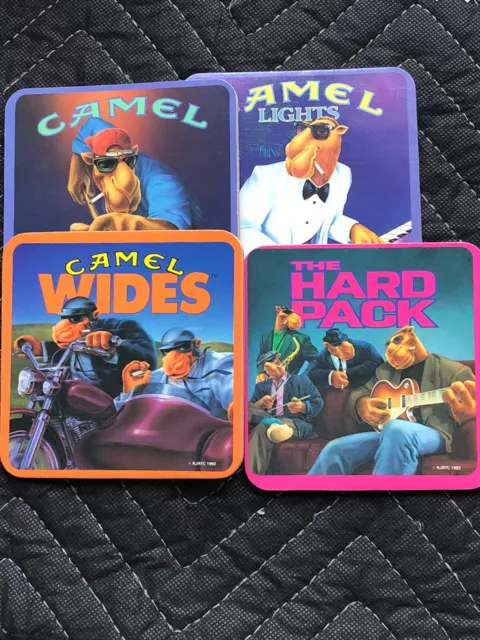 Vintage Joe Camel Cigarettes 1992 Set Of 4 Cork Drink Coasters