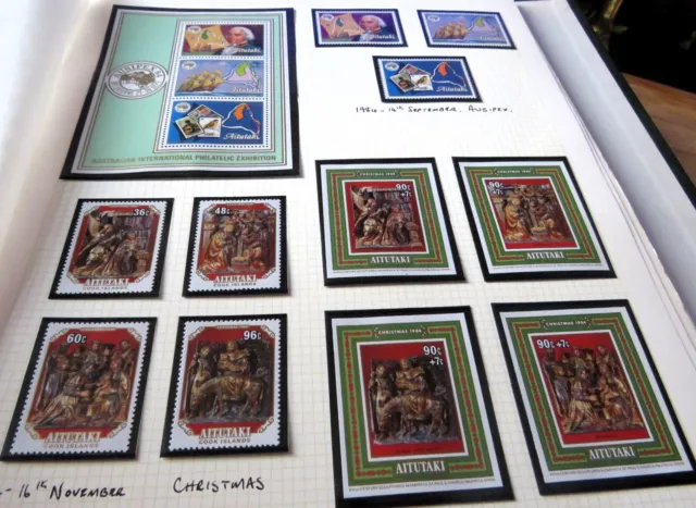 Aitutaki Cook Islands 11 Stamp Mini Sheet 1984 Ausipex Exhibitio - Christmas MNH