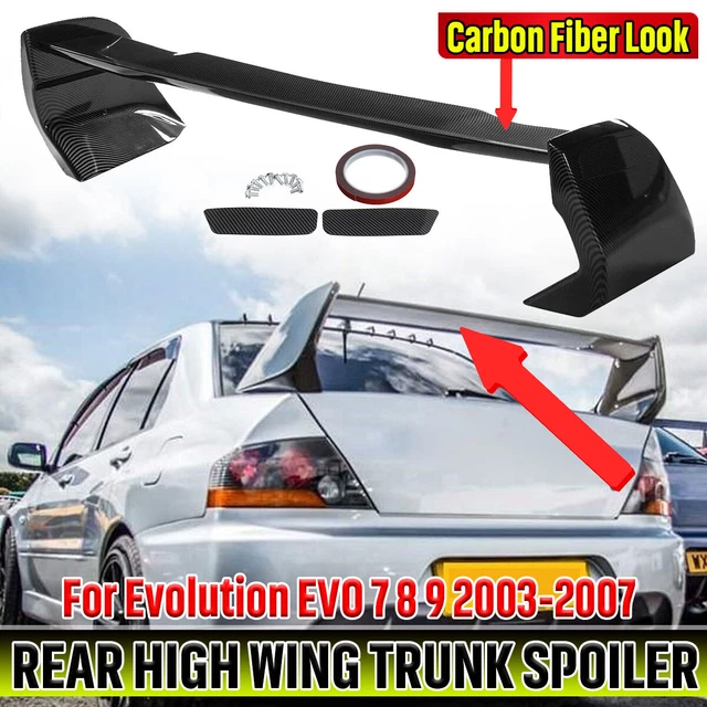 For Mitsubishi Lancer EVO 7 8 9 03-07 Carbon Fiber Rear High Wing Trunk Spoiler
