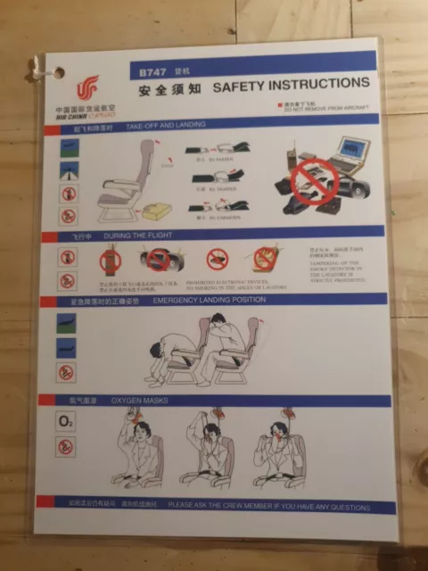 Safety Cards Air China Cargo B 747