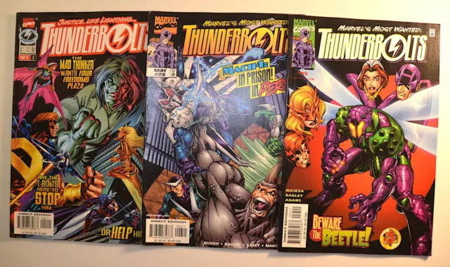 Thunderbolts Lot of 3 #2,26,35 Marvel Comics (1997) VF- 1st Print Comic Books