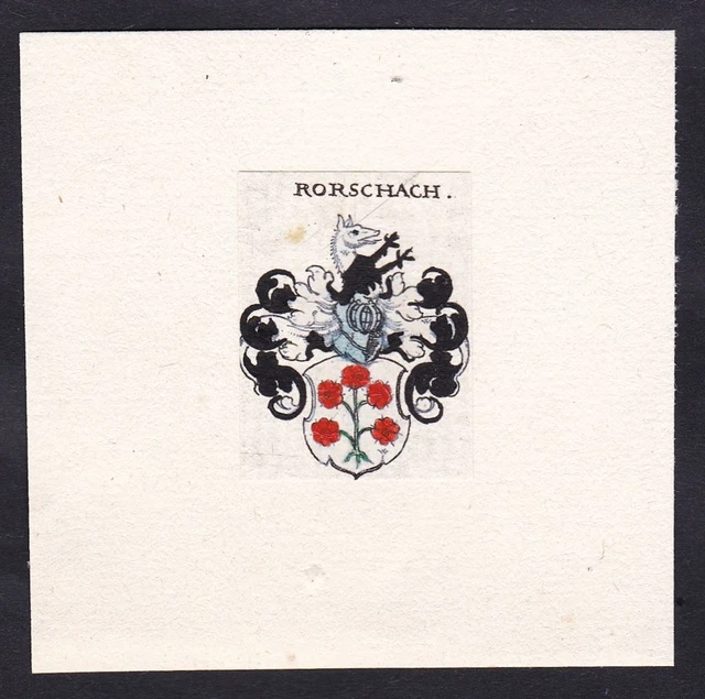 Rorschach Escudo Abrigo De Arms Heráldica Grabado 17. Jh