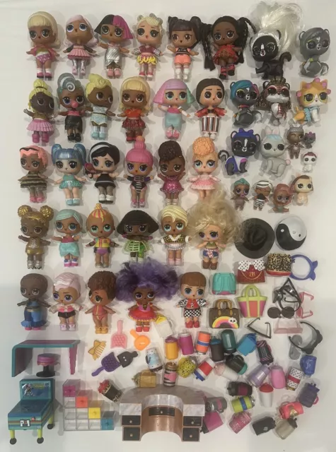 Lol Surprise Dolls Huge Lot Of 40+  Baby Sister Pets +  Accessories