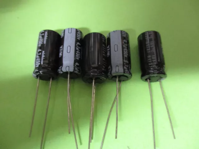 4.7uF 4.7MF  450v RADIAL 105°  condensateur  électrolytique 10X20  en lot de 4