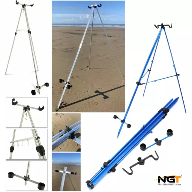 Beach Sea Fishing Tripod 2 Rod Tripod Telescopic Rod Stand System 110-180cm