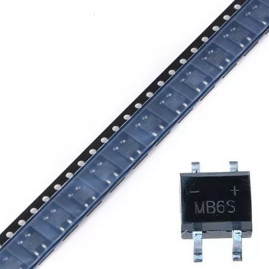 Lotto 10 PEZZI Ponte di diodi MB8S raddrizzatore SMD sop 4 800V 500 mA