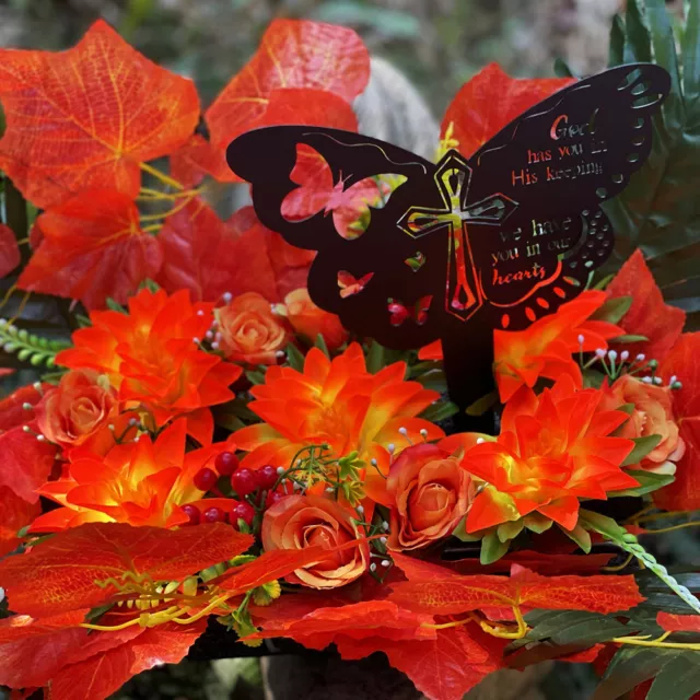 Headstone Artificial Flowers Saddle for Grave Cemetery Mix Arrangement Decor 2