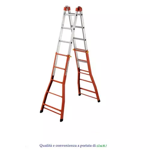 Gierre scala telescopica multiuso Peppina gigante 5+5 gradini portata 150 kg