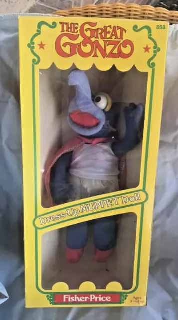 NIB 1982 Fisher-Price THE GREAT GONZO Dress Up Muppet Doll, Jim Henson Vintage