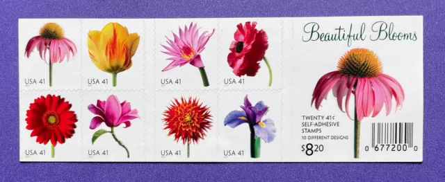 Scott 4176-4185b BEAUTIFUL BLOOMS Booklet Pane of 20 US 41¢ Stamps MNH 2007