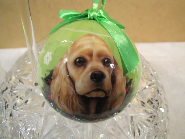 E & S PETS CHRISTMAS XMAS Ball Ornament Cocker Spaniel Dog Shatter Proof