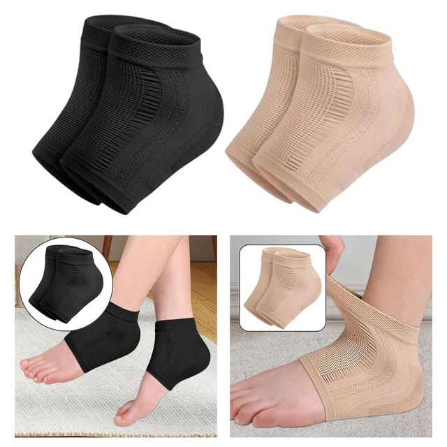 2 Pairs Hydrating Heel Socks Feet Cushion Shock Absorption