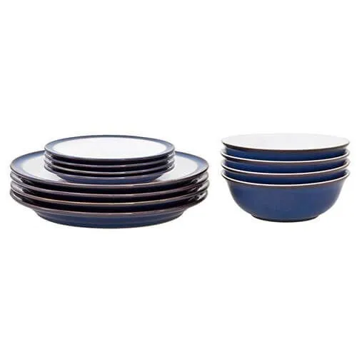 Denby Imperial Blue 12 Piece Tableware Dinner Set Brand New in Box Made in UK 3