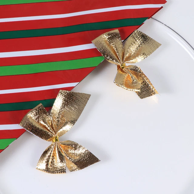 24 piezas Ornos Corona de Navidad con Arco Brillo Grande
