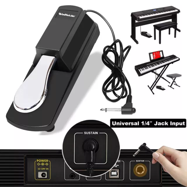 Universal Sustain Pedal with Piano Style Action For MIDI Keyboards Digital Piano