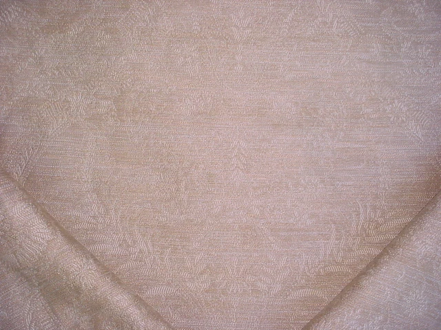 10-1/8Y Schumacher Sandstone Platinum Wisp Floral Damask Upholstery Fabric
