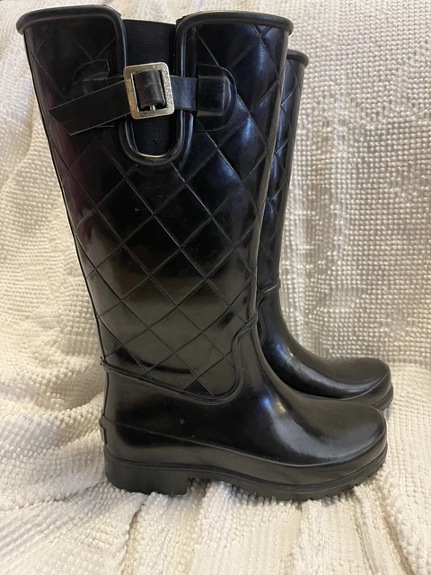 Sperry Pelican III Quilted Rubber Boots Women's Size 7 Black Great Condition Sperry Pelican III Quilted Rubber Boots Women's Size 7 Black Great Condition