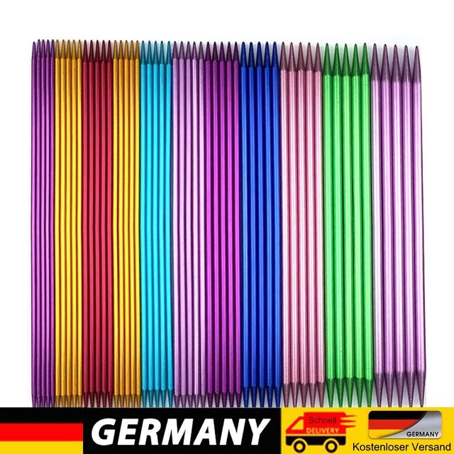 LetCart Set di 3 uncinetti con foro, aghi da cucito in metallo con occhiello per lavorare a maglia, maglioni, sciarpe, guanti