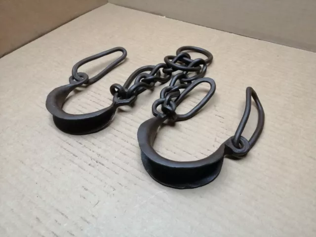 Vintage Antique Hand Forged Shackles Farm Shackles Handmade Wrought Iron.