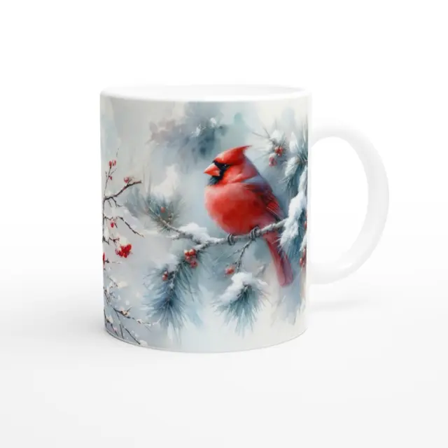 325ml Kardinal Vögel Kaffeebecher Winterzauber Tasse Keramik