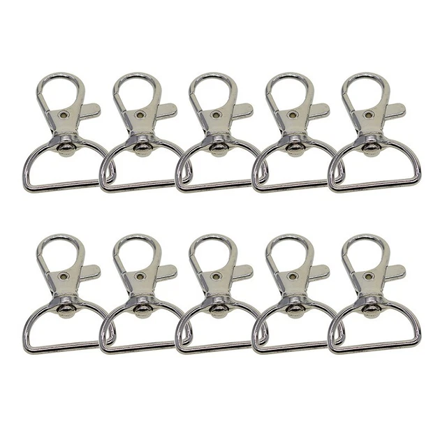 10pcs Metal Key Chain Ring Swivel Lobster Clasp Clips Key Hooks