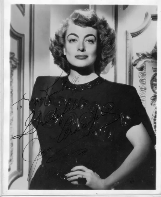 'Vintage: 'Mildred Pierce":  Actress Joan Crawford Signed 8 X 10 Photo