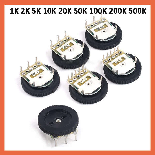 Single/Double Dial Gear Potentiometer 1K 2K 5K 10K 20K 50K 100K 200K 500K Value