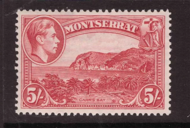 Montserrat King George VI 1938 5 shillings Perf 13  mounted mint SG 110