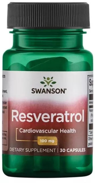 Swanson Resveratrol 250mg & 100mg 30 Capsules| Cardiovascular Health AntiOxidant