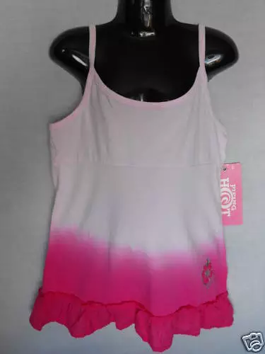 BNWT Girls Sz 7 Cute Pink Piping Hot Summer Ruffle Top