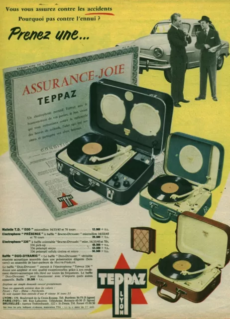 Publicité ancienne électrophone Teppaz 1957 issue de magazine