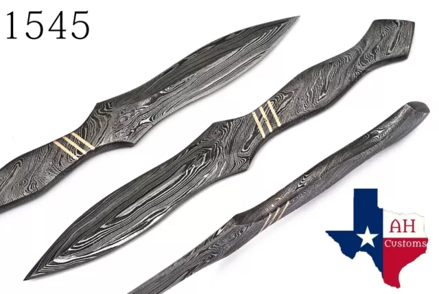 Hand Forged Damascus Steel Hunting Dagger Boot Knife Full Tang +Sheath Ah1545