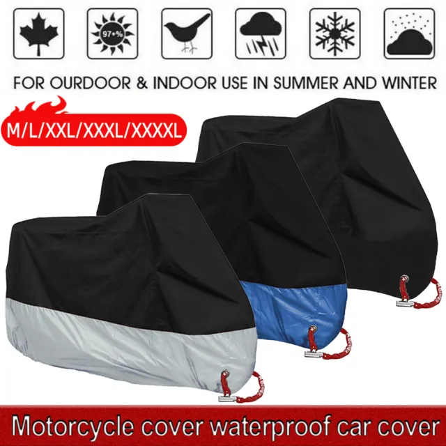 M-XXXXL Motorcycle Cover Motorbike Moped Waterproof Dust Rain UV Protector UK