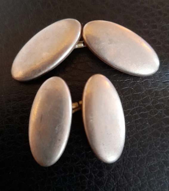 Antique Rolled Gold Lambournes Birmingham Double Oval Chain Cufflinks 669