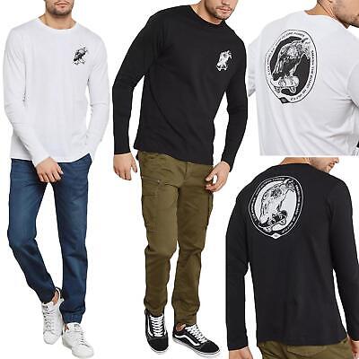 Brave Soul Mens Ribbed T-Shirts Long Sleeve Crew Neck Stretchable Cotton Tee Top