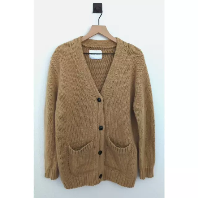 Neutral Ground Chunky Knit Sweater Cardigan Wool Blend Brown Button Women's S/M