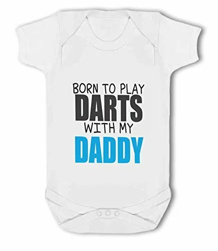 Born to Play Darts with my Daddy - Baby Vest by BWW Print Ltd
