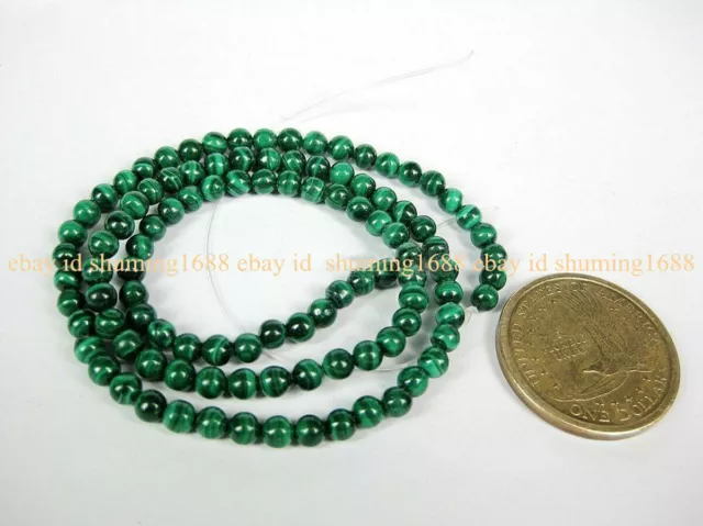 Perline sfuse 15" filo AAA++ 4/6/8/10/12 mm naturale malachite verde rotondo 2